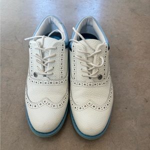 Gfore white and blue leather golf shoes